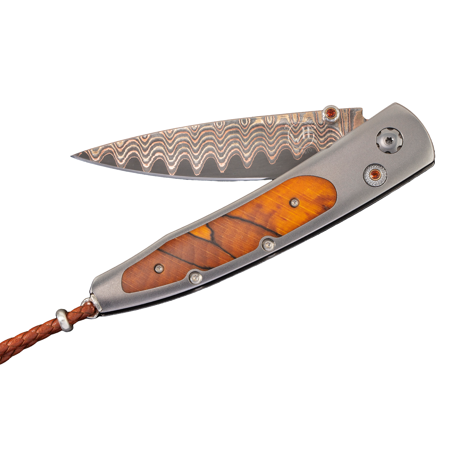 William Henry Beech Pocket Knife with Damascus Blade